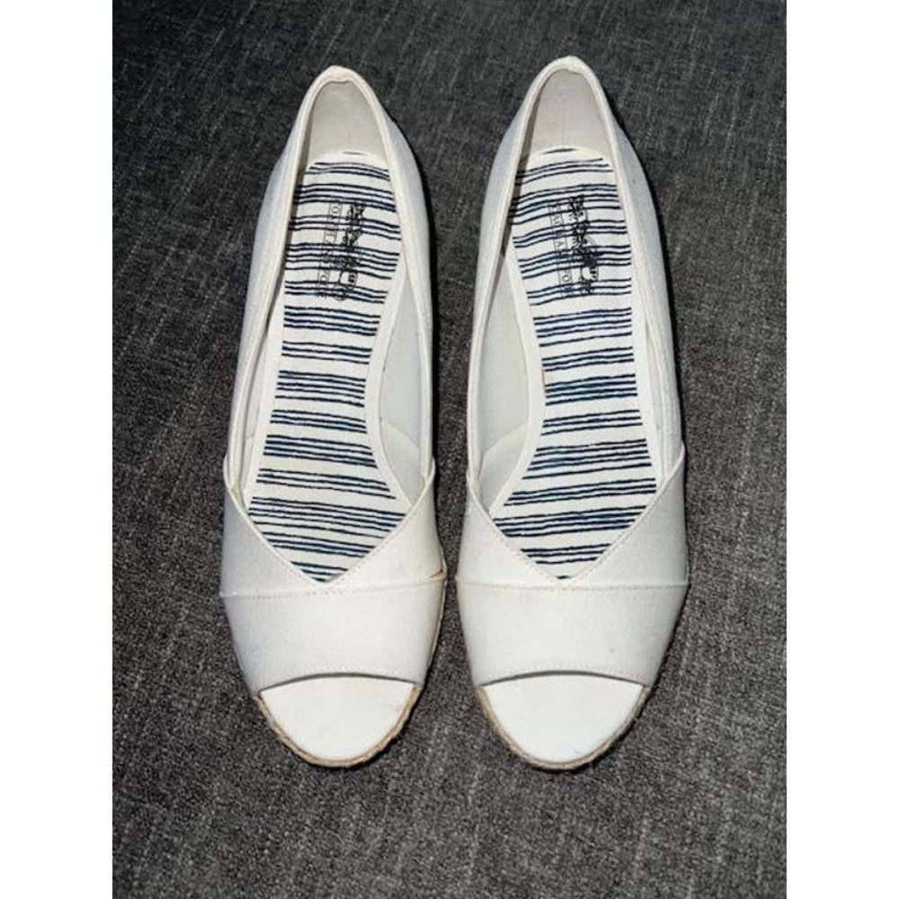 Coach and Four Womens Wedge Peep Toe Espadrille Shoes Size 8.5
